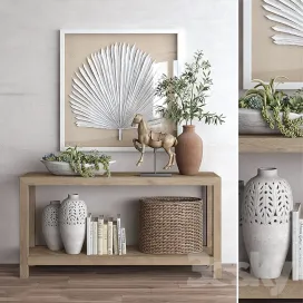 Pb hadley herringbone reclaimed wood console table